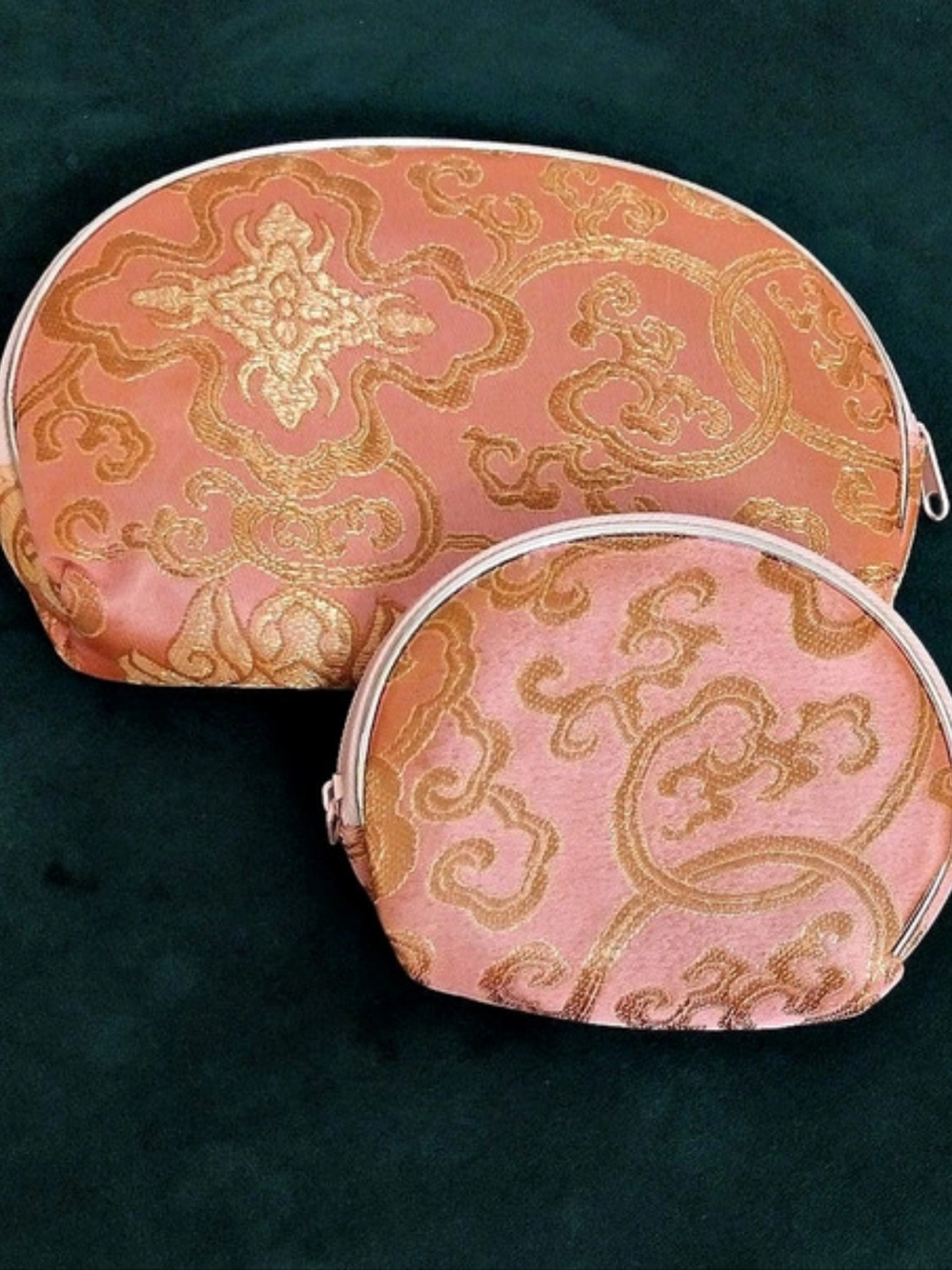 FREE WITH PURCHASE / Pink & Gold Cosmetic Pouch Set